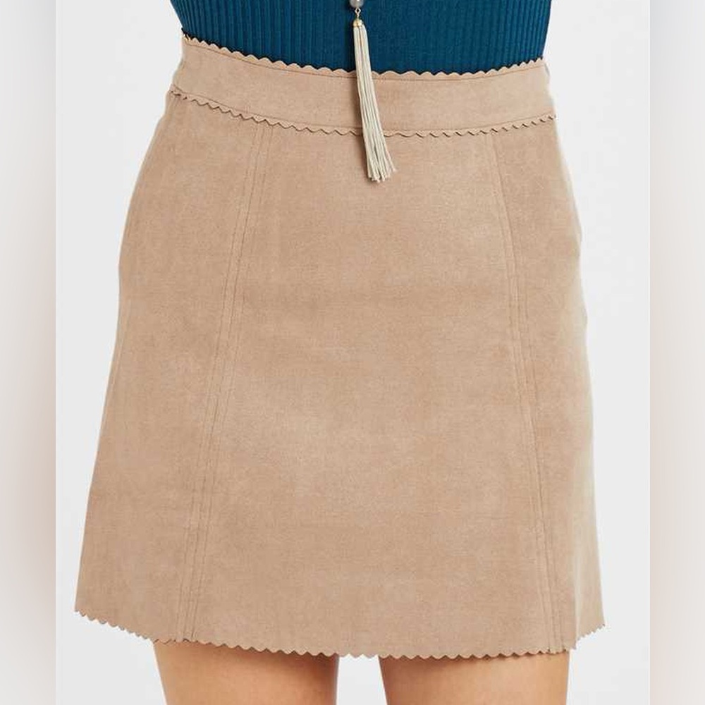 Altar’d State Taupe Suede Skirt